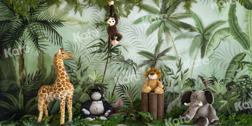 Kate Kuchen Smash Hintergrund Geburtstag Dschungel Tiere von Emetselch - Kate Backdrop.de