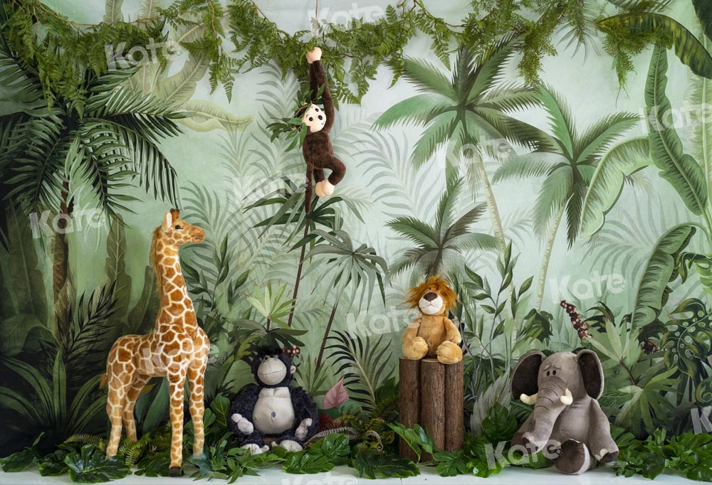 Kate Kuchen Smash Hintergrund Geburtstag Dschungel Tiere von Emetselch - Kate Backdrop.de