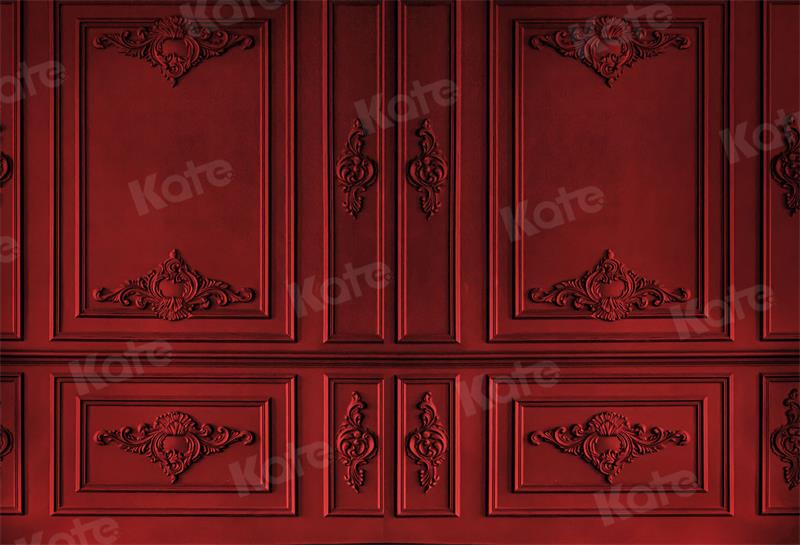 Kate Retro Vintage dunkelrote Wand Hintergrund für Fotografie - Kate Backdrop.de