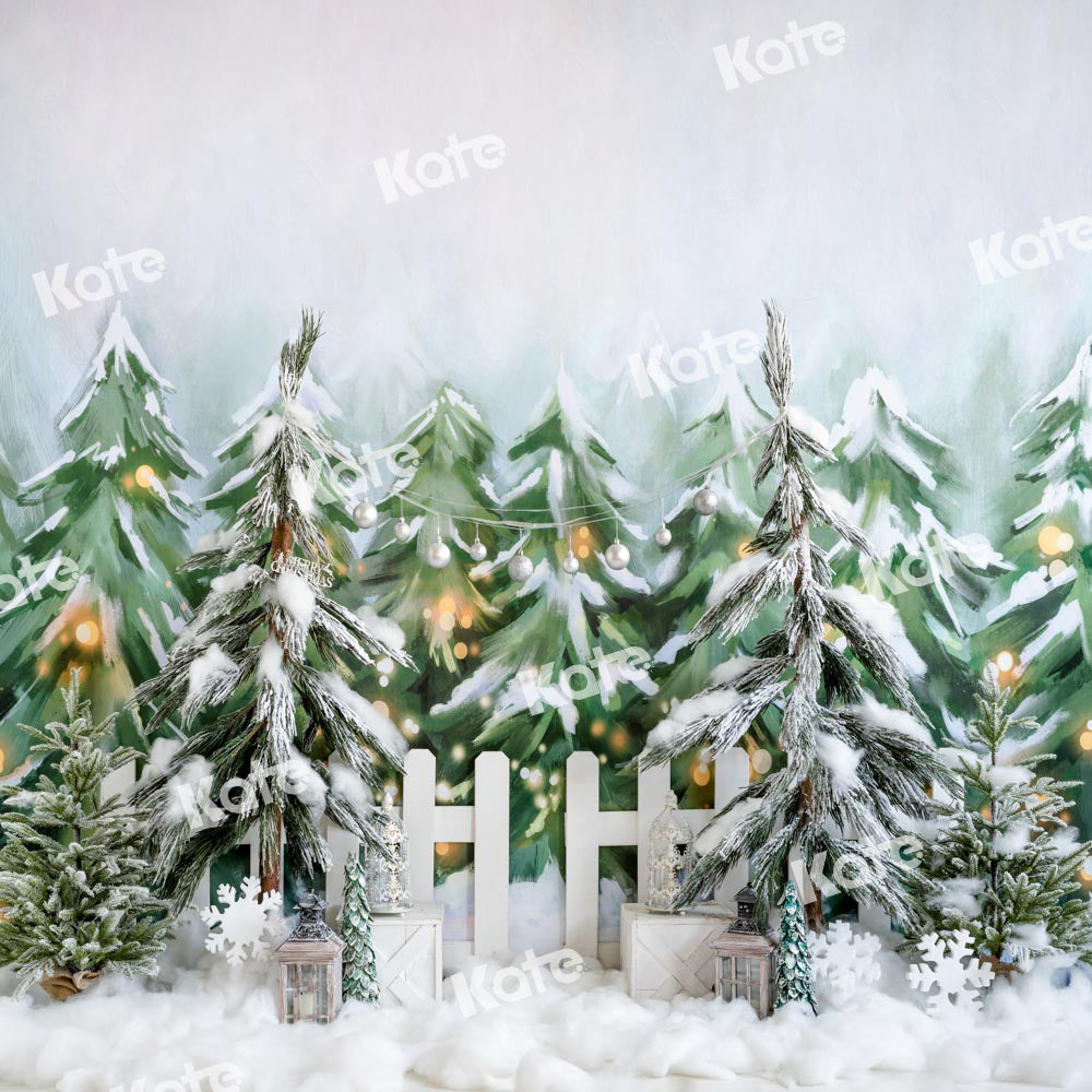 Kate Weihnachten Hintergrund Bäume zu verkaufen Schnee Wald entworfen von Emetselch - Kate Backdrop.de