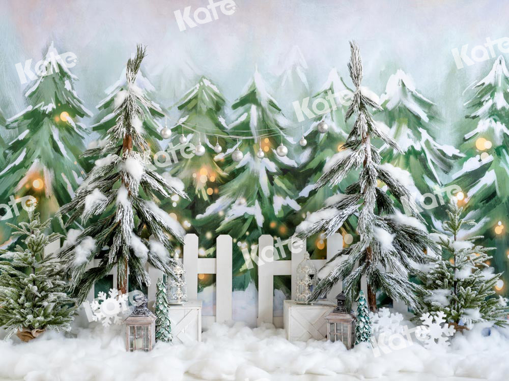 Kate Weihnachten Hintergrund Bäume zu verkaufen Schnee Wald entworfen von Emetselch - Kate Backdrop.de