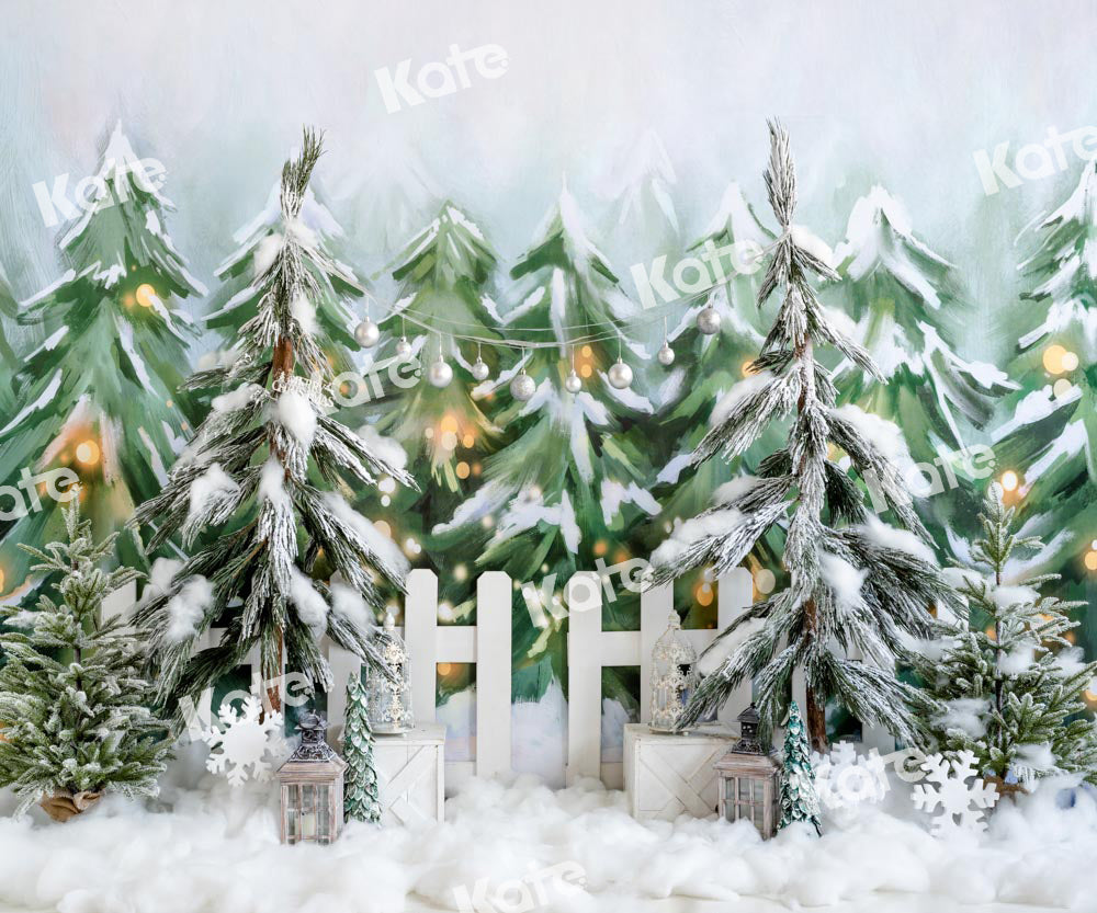 Kate Weihnachten Hintergrund Bäume zu verkaufen Schnee Wald entworfen von Emetselch - Kate Backdrop.de