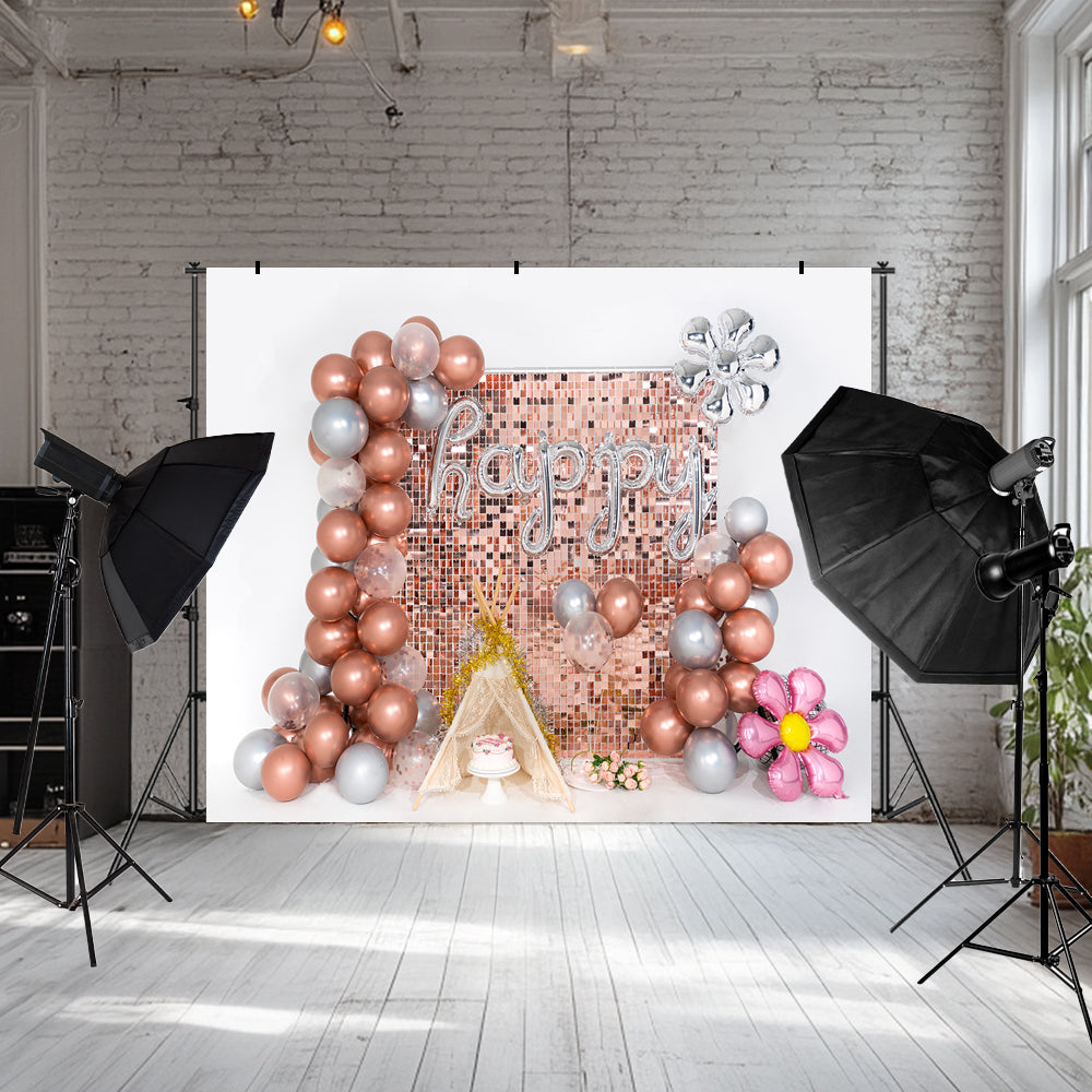 Kate Geburtstag Hintergrund Luftballons Glänzend Paillette Wand Party von Emetselch