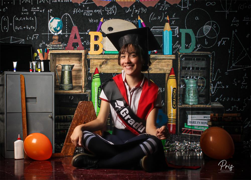 Kate Zurück zu Schule Hintergrund Blackboard ABCD Crayon für Fotografie - Kate Backdrop.de