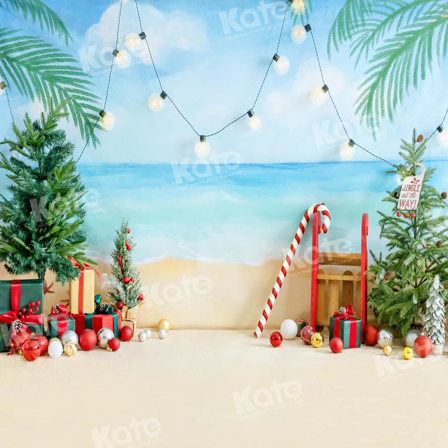 Kate Weihnachten im Sommer Strand Geschenke Hintergrund von Emetselch - Kate Backdrop.de