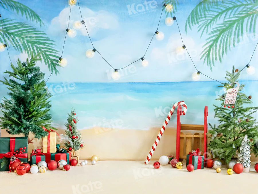 Kate Weihnachten im Sommer Strand Geschenke Hintergrund von Emetselch