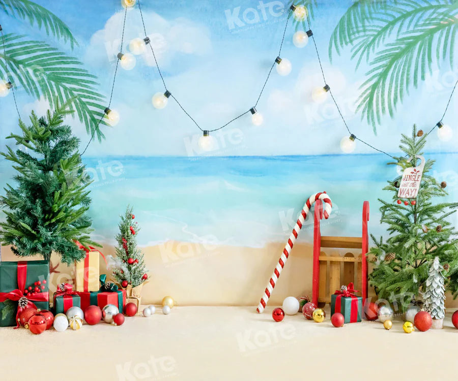 Kate Weihnachten im Sommer Strand Geschenke Hintergrund von Emetselch