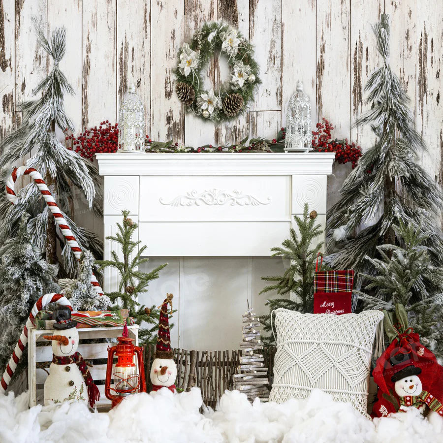 Kate Weihnachtskamin Baum Eiche Holz Hintergrund für Fotografie - Kate Backdrop.de