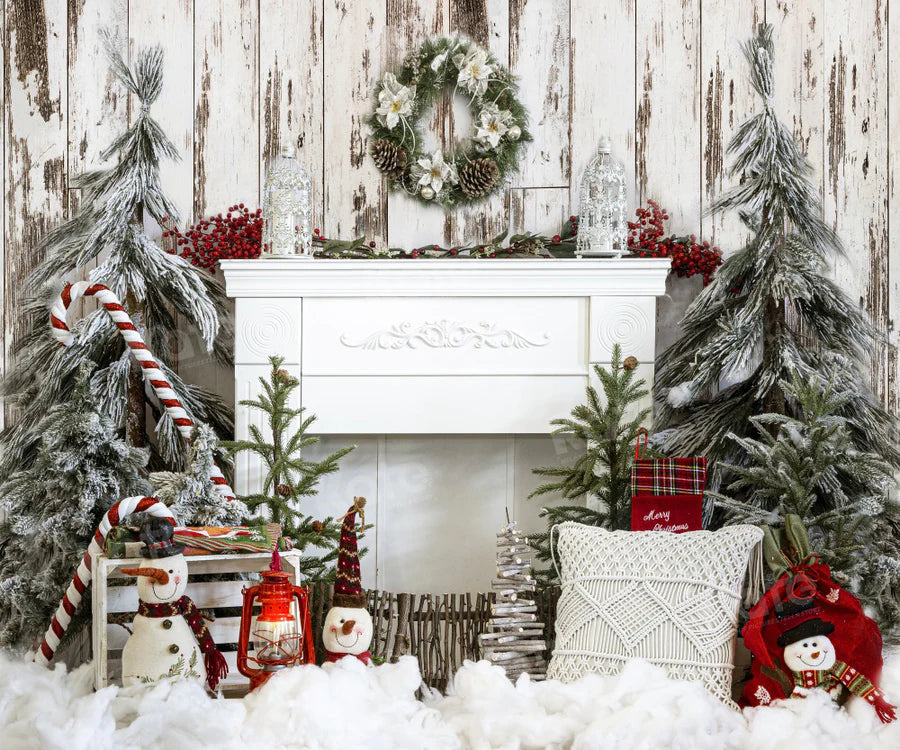 Kate Weihnachtskamin Baum Eiche Holz Hintergrund für Fotografie - Kate Backdrop.de
