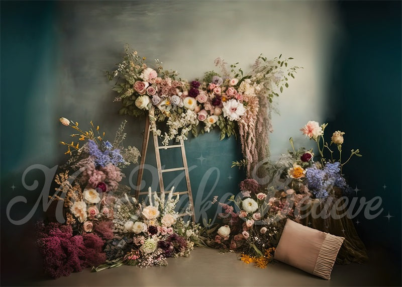 Kate Kunst Blumen Getrockneten Blumen Hintergrund Entworfen von Mini MakeBelieve - Kate Backdrop.de