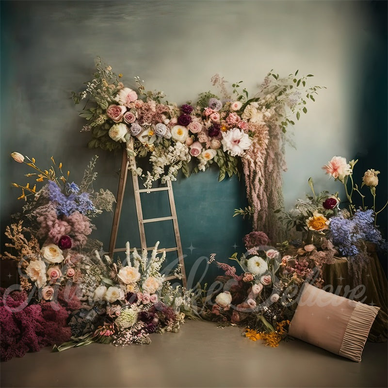 Kate Kunst Blumen Getrockneten Blumen Hintergrund Entworfen von Mini MakeBelieve - Kate Backdrop.de