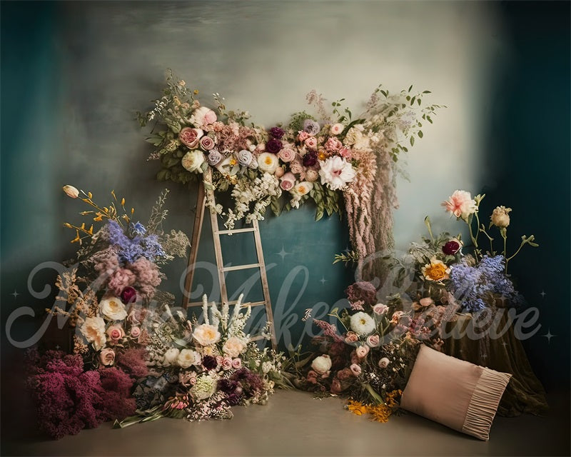 Kate Kunst Blumen Getrockneten Blumen Hintergrund Entworfen von Mini MakeBelieve - Kate Backdrop.de