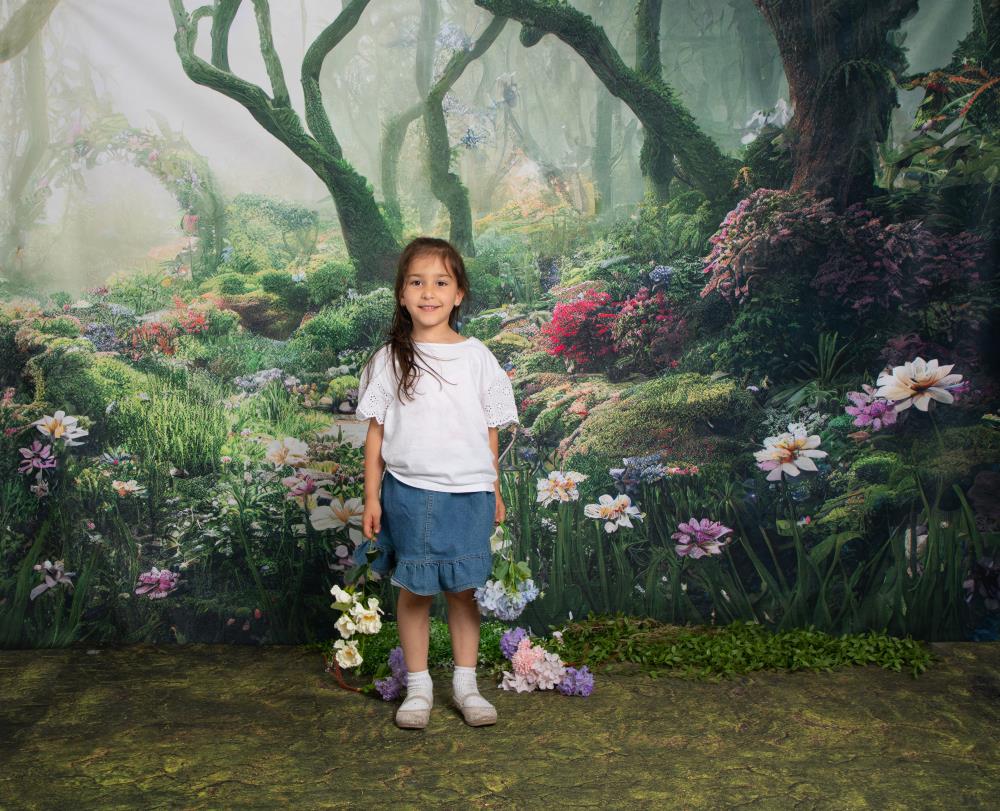 Kate Magic Forest Fantasy Dschungel Blume Gras Hintergrund von Chain Photography - Kate Backdrop.de