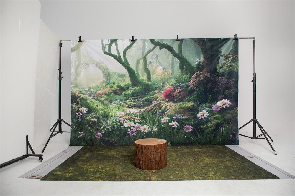 Kate Magic Forest Fantasy Dschungel Blume Gras Hintergrund von Chain Photography - Kate Backdrop.de