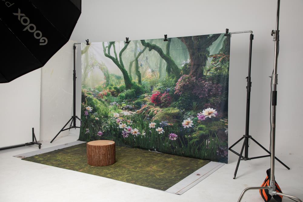 Kate Magic Forest Fantasy Dschungel Blume Gras Hintergrund von Chain Photography - Kate Backdrop.de