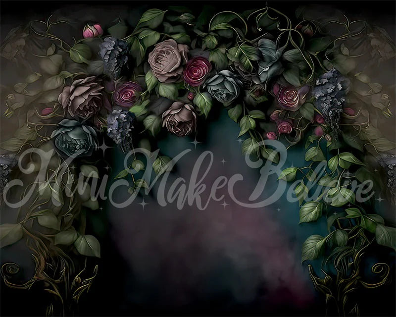 Kate Gotische Efeuranken Malerische Kunst Floraler Hintergrund von Mini MakeBelieve