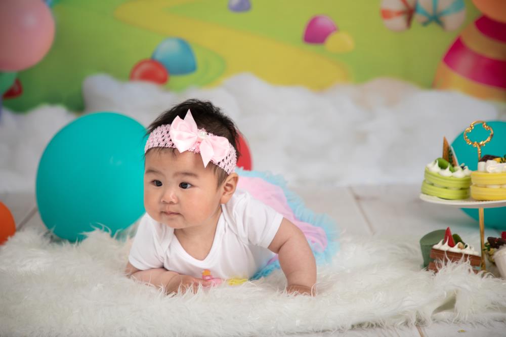 Kate Candy World Bunter Regenbogen Ballon Hintergrund für Fotografie - Kate Backdrop.de