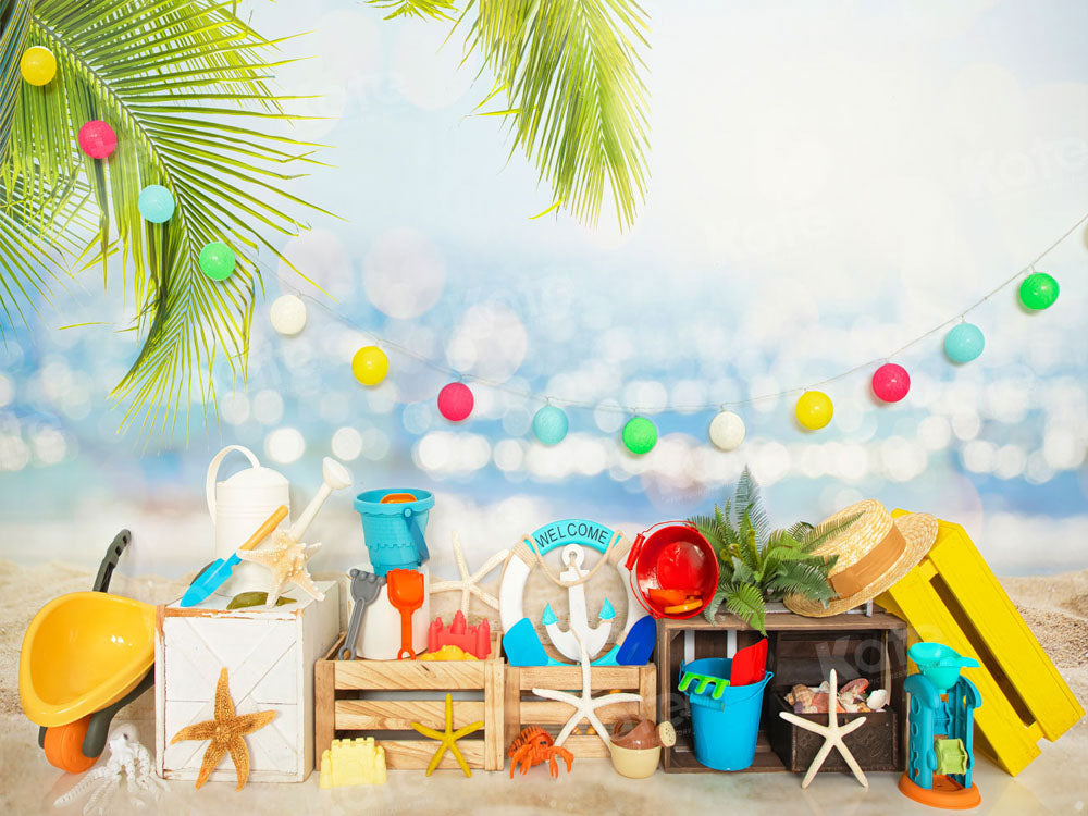 Kate Bokeh Sommer Meer Strand Cake Smash Hintergrund für Fotografie - Kate Backdrop.de