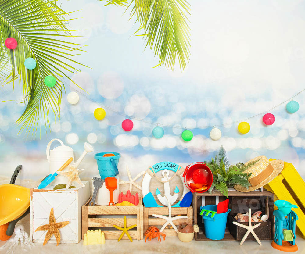 Kate Bokeh Sommer Meer Strand Cake Smash Hintergrund für Fotografie - Kate Backdrop.de