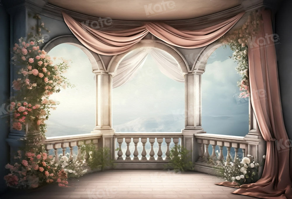 Kate Retro-Romantik-Balkon-Bühne für Hochzeits-Hintergrund für Fotografie