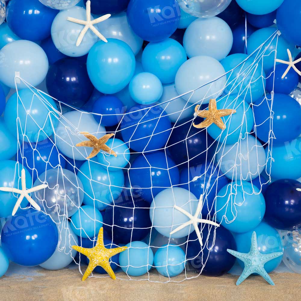 Kate Sommer Blauer Ballon Angeln Hintergrund von Emetselch - Kate Backdrop.de