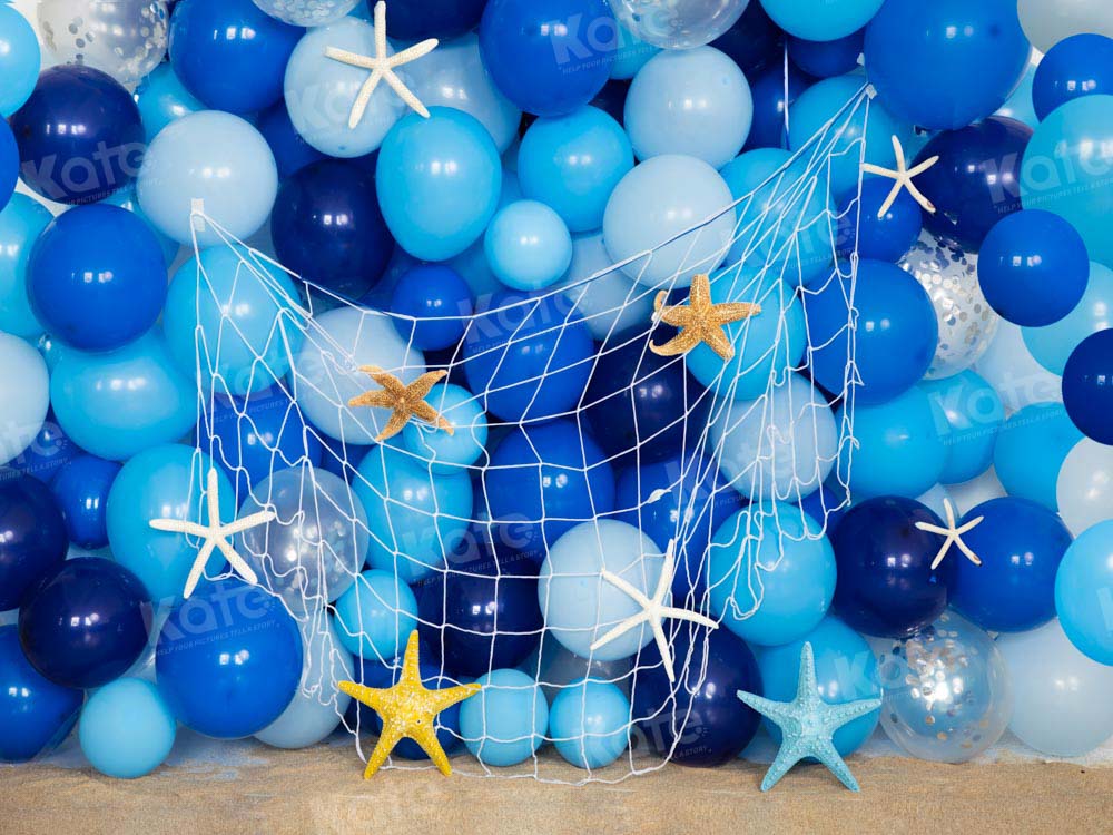 Kate Sommer Blauer Ballon Angeln Hintergrund von Emetselch - Kate Backdrop.de