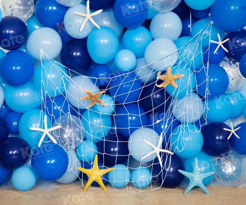 Kate Sommer Blauer Ballon Angeln Hintergrund von Emetselch - Kate Backdrop.de