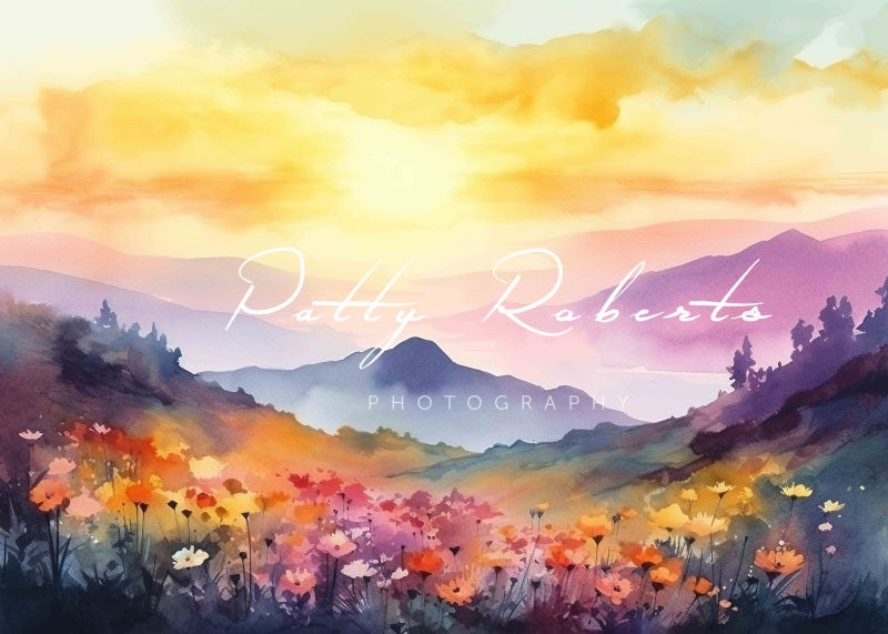 Kate Aquarell Majestätische Berge Hintergrund von Patty Roberts