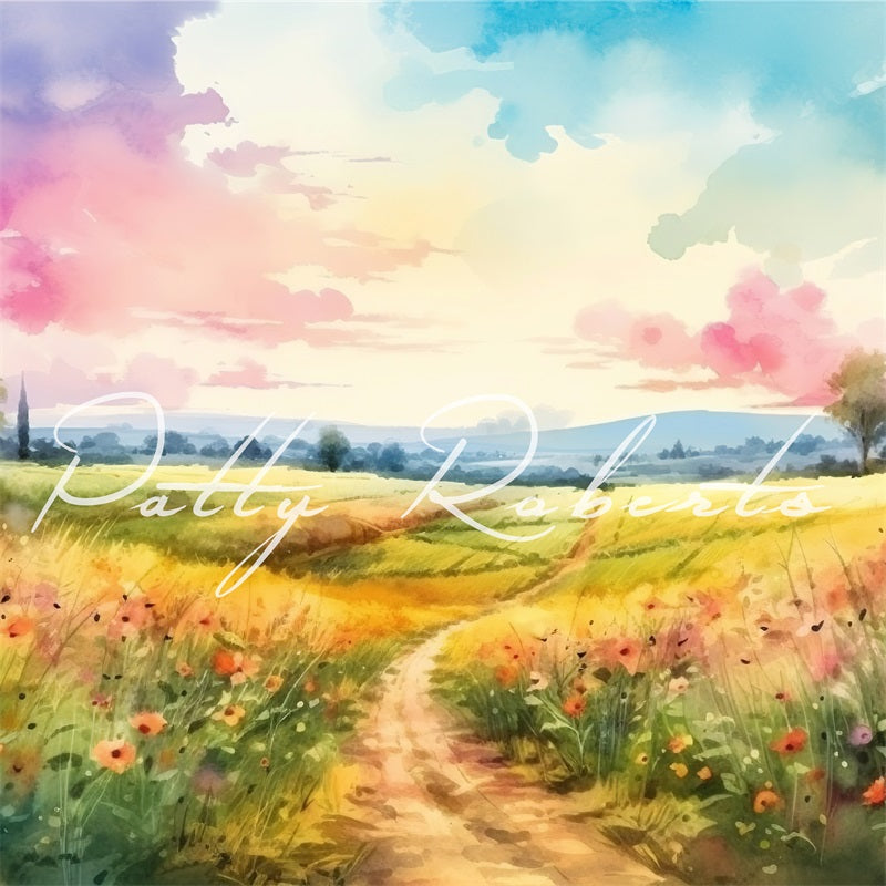 Kate Wildblumen-Wunderland Herbst-Hintergrund von Patty Roberts - Kate Backdrop.de