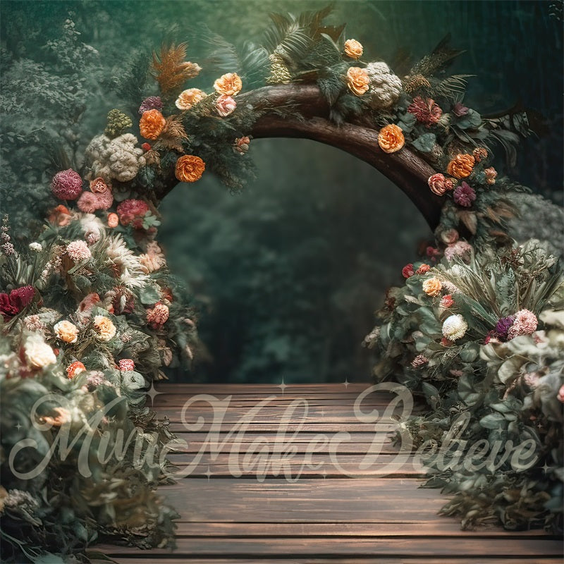 Kate Painterly Fine Art Fairy Path Floral Arch Hintergrund von Mini MakeBelieve