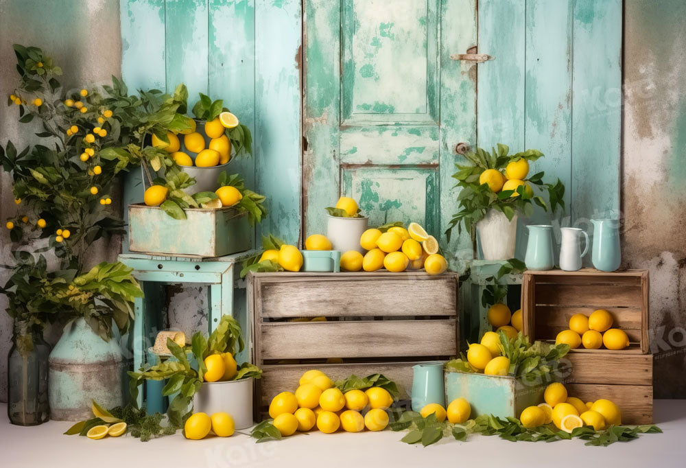 Kate Sommer Zitrone Cake Smash Scheune Hintergrund von Chain Photography - Kate Backdrop.de