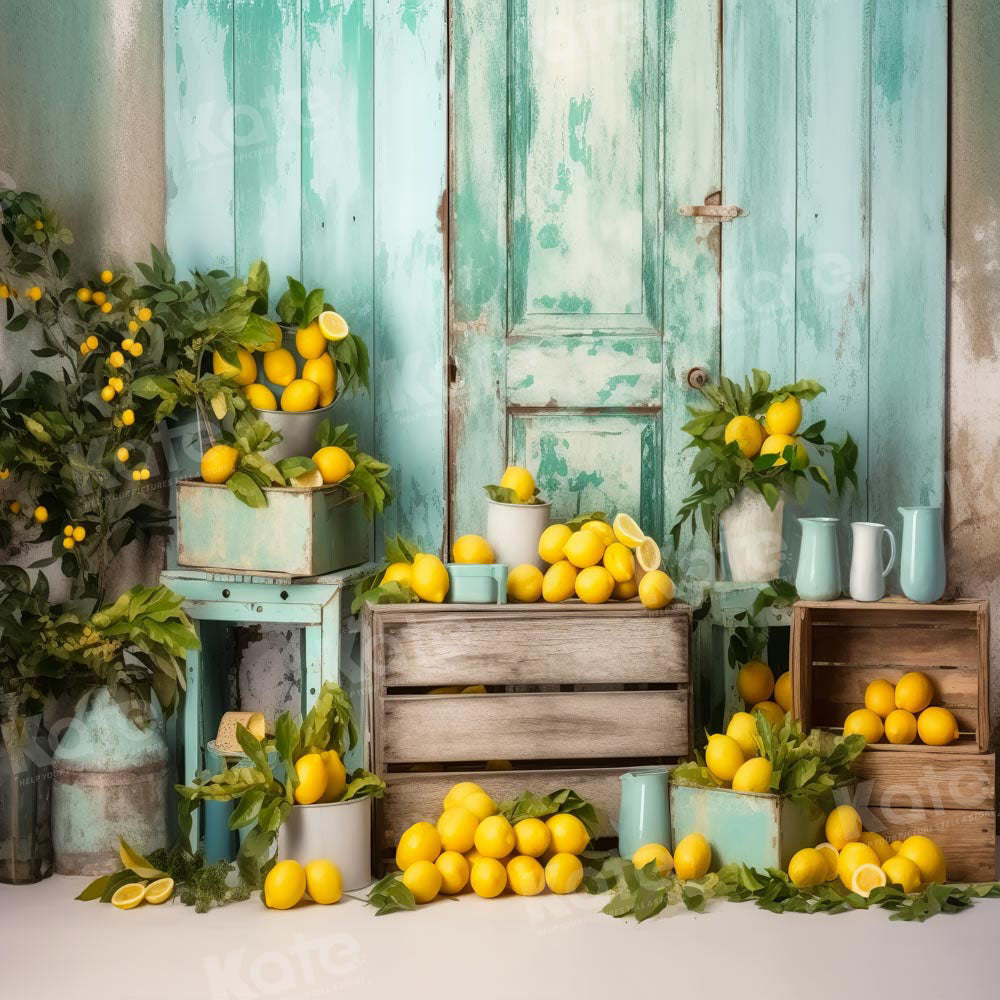 Kate Sommer Zitrone Cake Smash Scheune Hintergrund von Chain Photography - Kate Backdrop.de