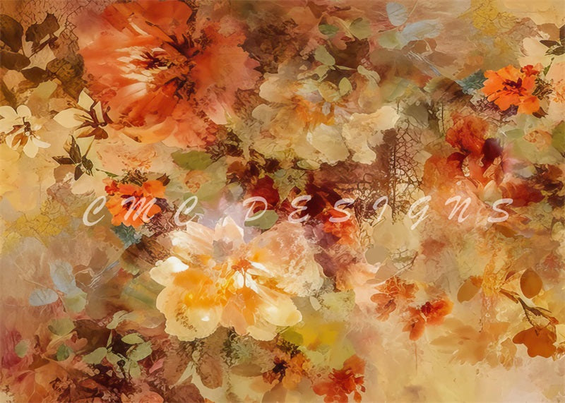 Kate Herbst Grunge Floral Hintergrund von Candice Compton