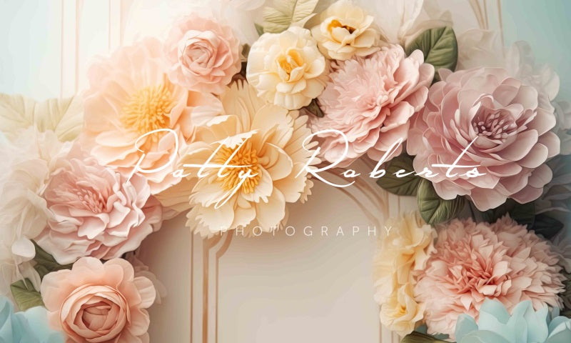 Kate Bezaubernde Blüten Floral Arch Wand Hintergrund von Patty Roberts