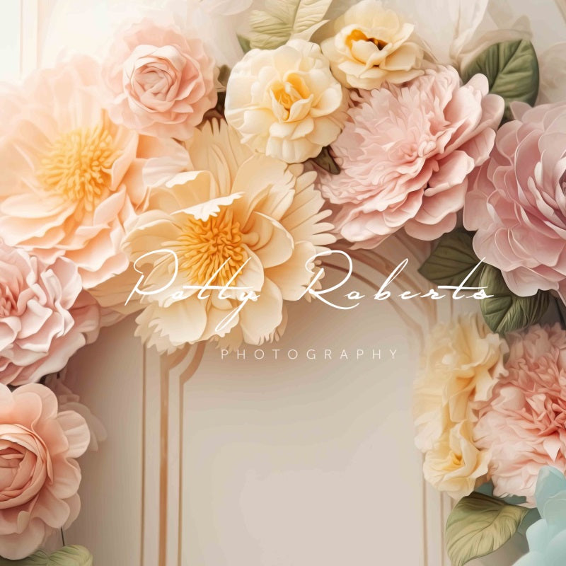 Kate Bezaubernde Blüten Floral Arch Wand Hintergrund von Patty Roberts