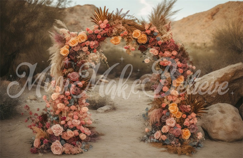 Kate Wüste Berg üppigen Blumen Bogen Hintergrund von Mini MakeBelieve