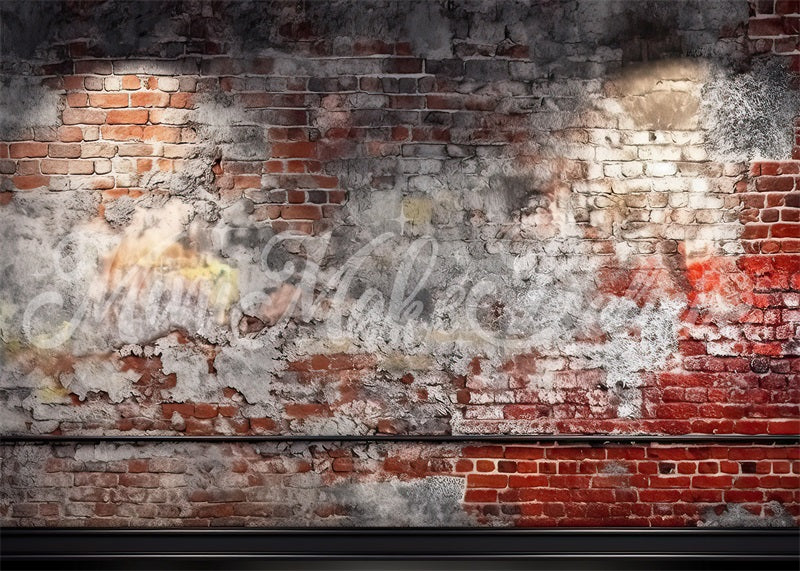 Kate Distressed Backsteinmauer mit Trim Geburtstagskuchen Smash Hintergrund von Mini MakeBelieve