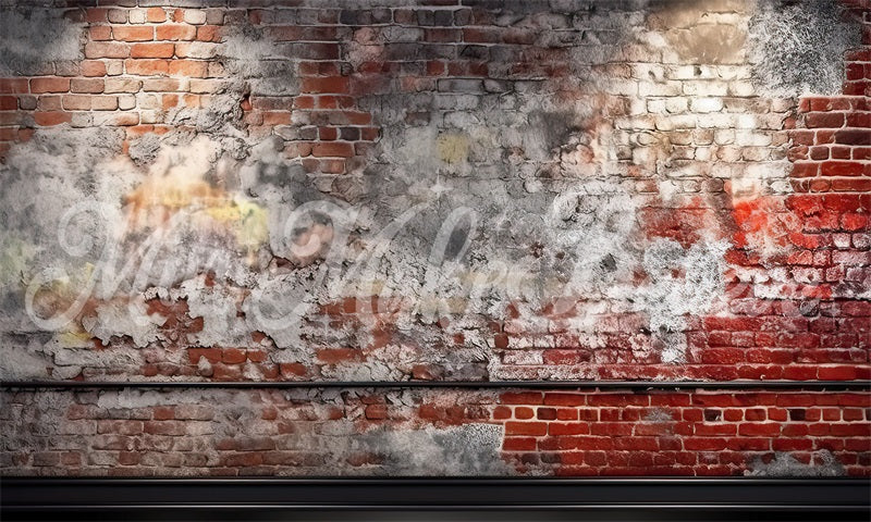 Kate Distressed Backsteinmauer mit Trim Geburtstagskuchen Smash Hintergrund von Mini MakeBelieve