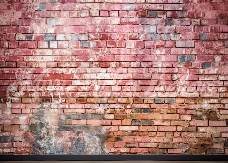 Kate Malerei Distressed Rot Backstein Wand Hintergrund von Mini MakeBelieve