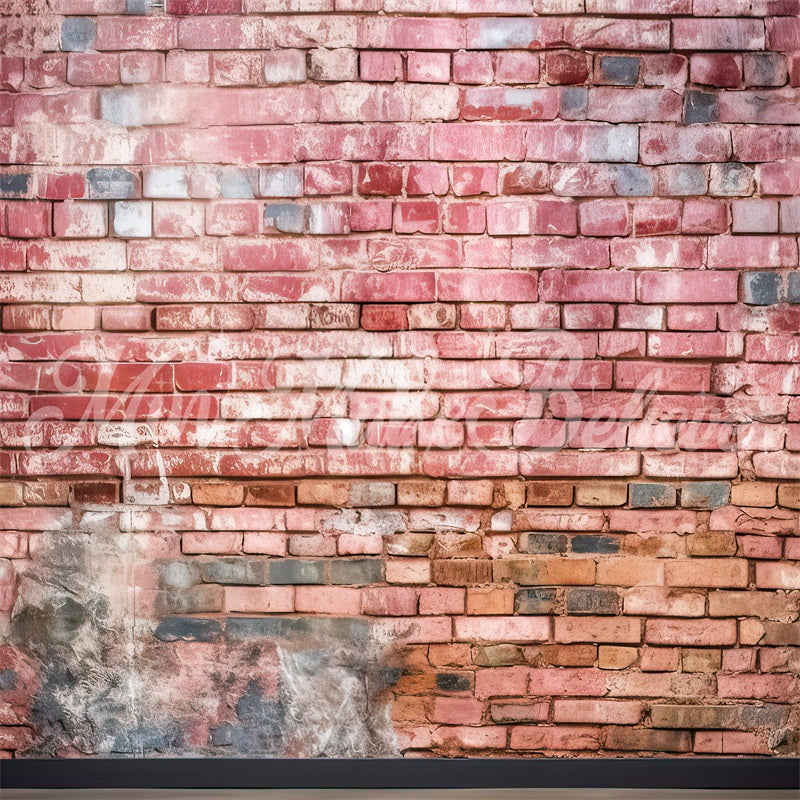 Kate Malerei Distressed Rot Backstein Wand Hintergrund von Mini MakeBelieve