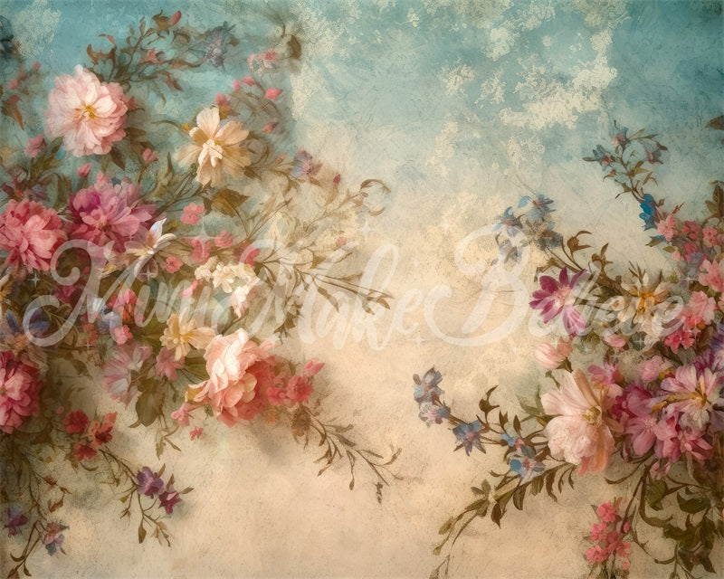 Kate Fine Art Floral Vintage Retro Blume Malerei Hintergrund von Mini MakeBelieve
