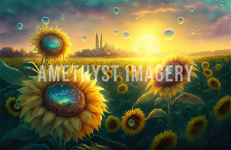 Kate Sommer Sonnenblume Traum Hintergrund von Angela Miller - Kate Backdrop.de