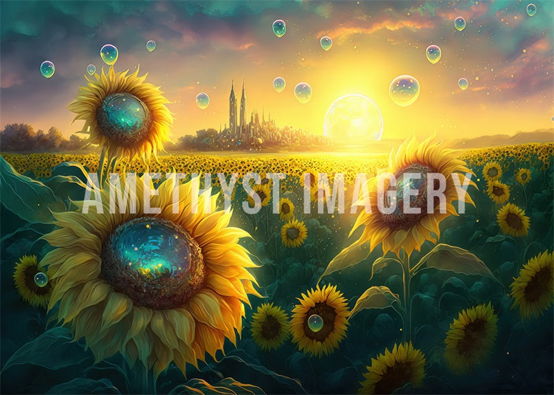 Kate Sommer Sonnenblume Traum Hintergrund von Angela Miller - Kate Backdrop.de