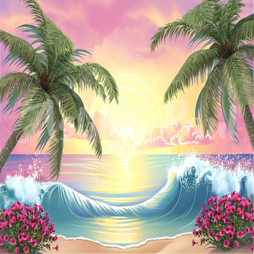 Kate Sommer Strand Blume Hintergrund von Ashley Paul - Kate Backdrop.de