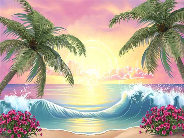 Kate Sommer Strand Blume Hintergrund von Ashley Paul - Kate Backdrop.de