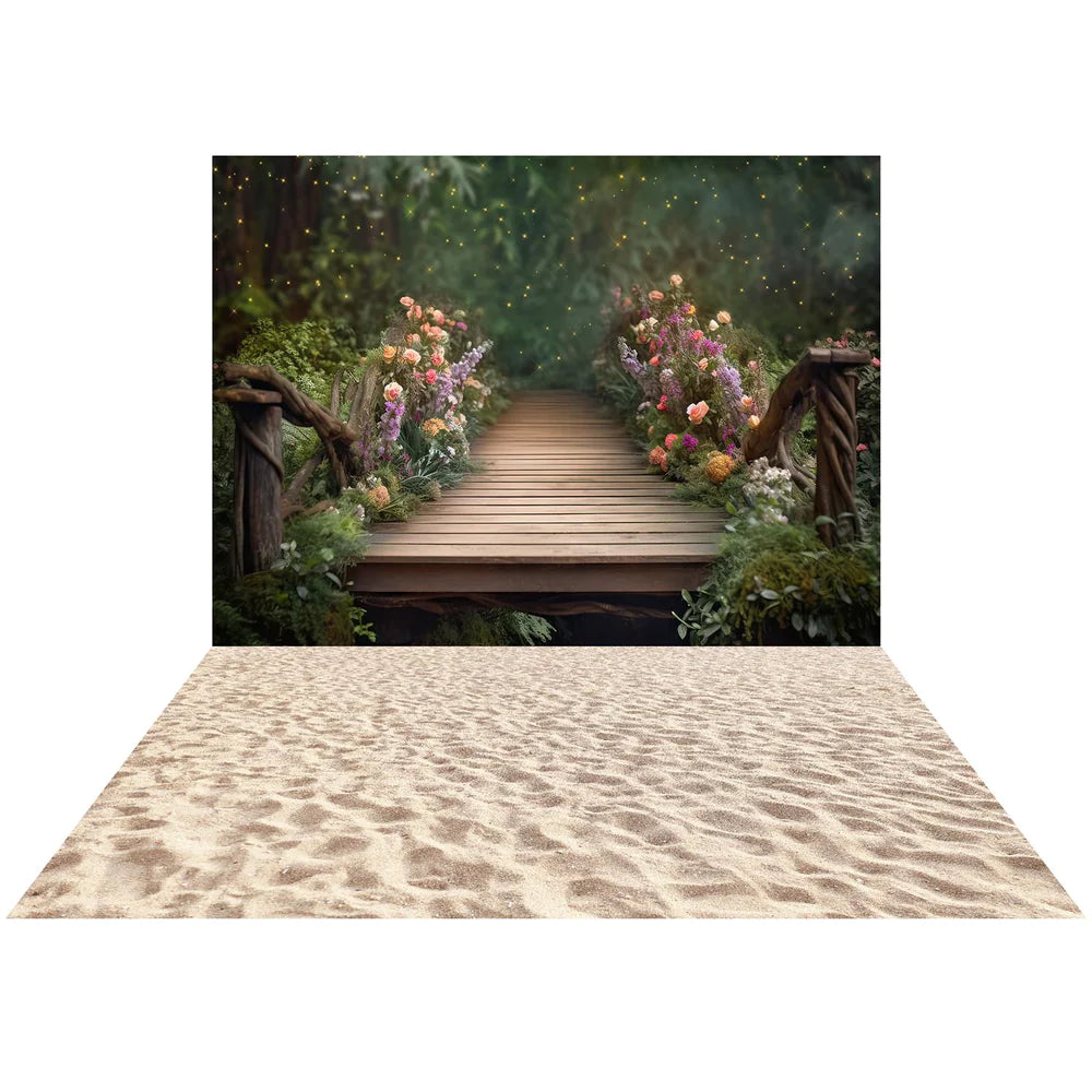 Kate Rosa Painterly Fine Art Fairy Bridge Hintergrundkulisse+Hintergrund zum Sandstrand für Fotografie - Kate Backdrop.de