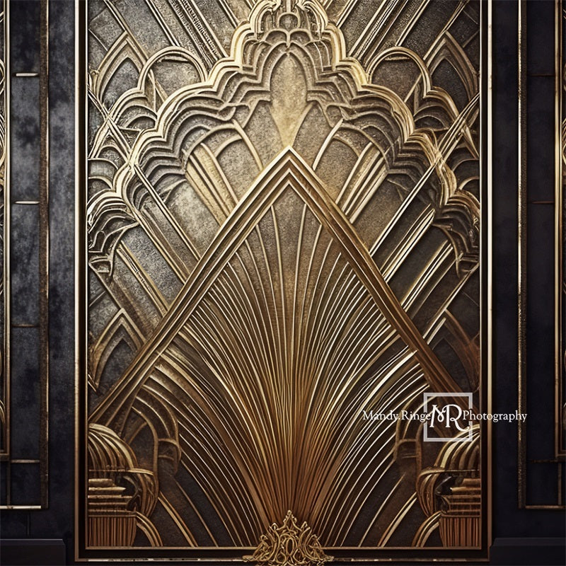 Kate Schwarz und Gold Art Deko Gaby Tür Hintergrund entworfen von Mandy Ringe Fotograf