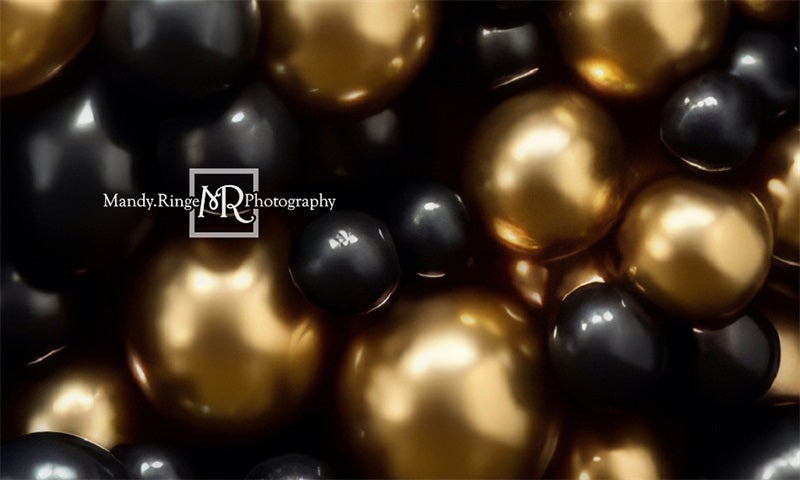 Kate Schwarz und Gold Ballon Wand Geburtstag Hintergrund von Mandy Ringe Fotograf - Kate Backdrop.de