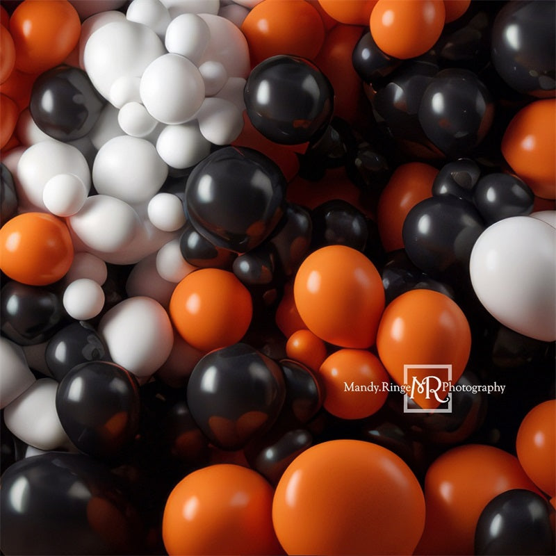 Kate Schwarz Orange Weiß Ballon Wand Geburtstagshintergrund von Mandy Ringe Fotograf - Kate Backdrop.de