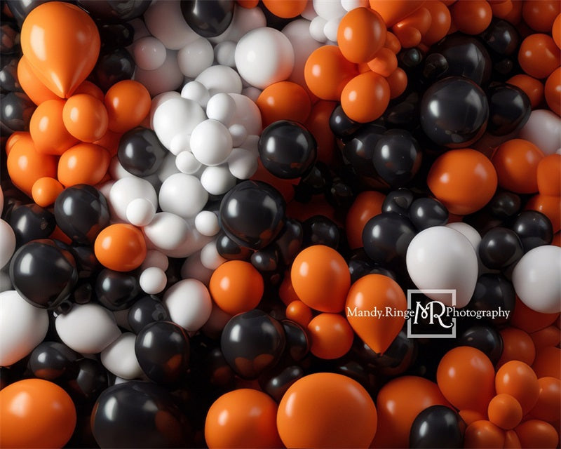 Kate Schwarz Orange Weiß Ballon Wand Geburtstagshintergrund von Mandy Ringe Fotograf - Kate Backdrop.de